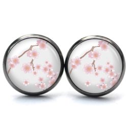 Ohrringe rosa Kirschblüten - Edelstahl