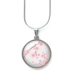 Kette rosa Kirschblüten - Edelstahl