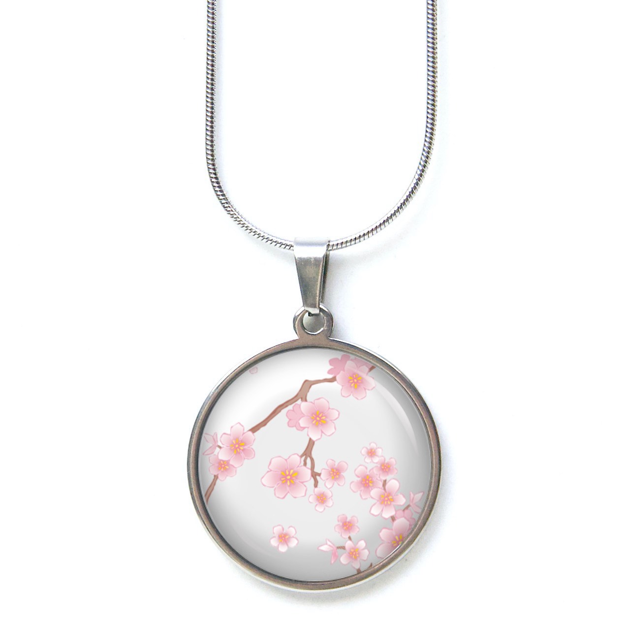 Ohrstecker, Ohrhänger, Clipse & Druckknopf – Motiv rosa Kirschblüten – Schmuck aus Edelstahl Ohrstecker, Ohrhänger, Clipse & Druckknopf – Motiv rosa Kirschblüten – Schmuck aus Edelstahl