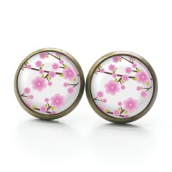 Ohrringe pinke Kirschblüten - Edelstahl
