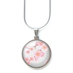 Kette zarte Kirschblüten - Edelstahl