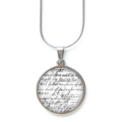 Kette alte Schrift schwarz weiß - Edelstahl
