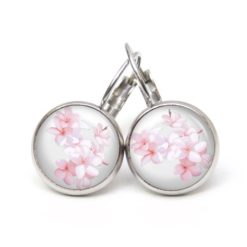 Ohrringe romantische Frangipani Blüten - Edelstahl