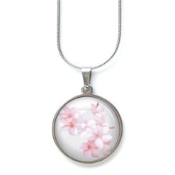 Kette romantische Frangipani Blüten - Edelstahl