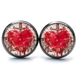 Ohrringe Herz mit Schwert