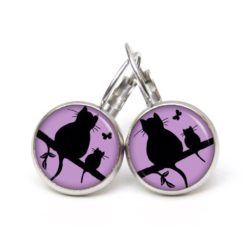 Druckknopf Ohrstecker Ohrhänger Clipse Kirschpflaumen Blüten