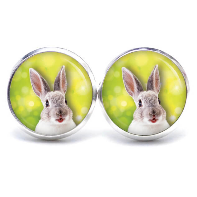 Ohrstecker, Ohrhänger, Clipse & Druckknopf – Motiv Osterhase Ostern weißer Hase – Schmuck aus Edelstahl Ohrstecker, Ohrhänger, Clipse & Druckknopf – Motiv Osterhase Ostern weißer Hase – Schmuck aus Edelstahl