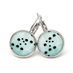 Ohrringe türkise schwarze Seifenblasen - Edelstahl