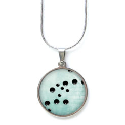 Kette türkise schwarze Seifenblasen - Edelstahl