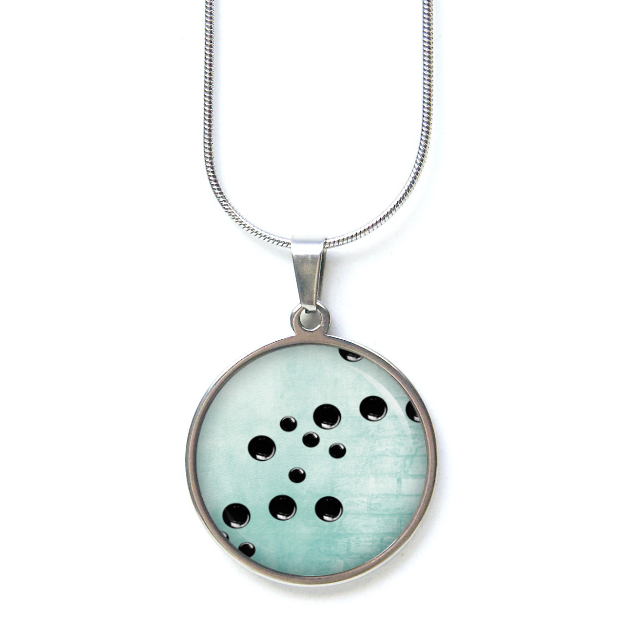 Ohrstecker, Ohrhänger, Clipse & Druckknopf – Motiv türkise schwarze Seifenblasen – Schmuck aus Edelstahl Ohrstecker, Ohrhänger, Clipse & Druckknopf – Motiv türkise schwarze Seifenblasen – Schmuck aus Edelstahl