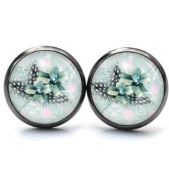 Ohrringe türkise Seifenblasen Blumen - Edelstahl