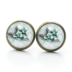 Ohrringe türkise Seifenblasen Blumen - Edelstahl