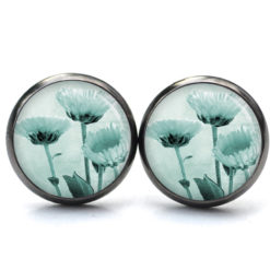 Ohrringe türkise Blumen - Edelstahl