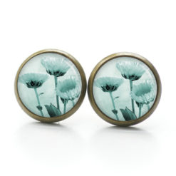 Ohrringe türkise Blumen - Edelstahl