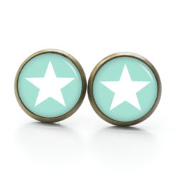 Ohrringe minttürkiser Stern - Edelstahl