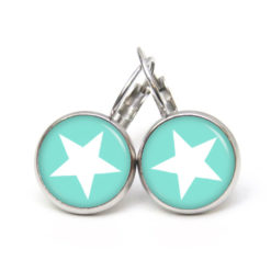 Ohrringe minttürkiser Stern - Edelstahl
