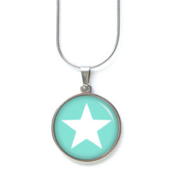 Kette minttürkiser Stern - Edelstahl