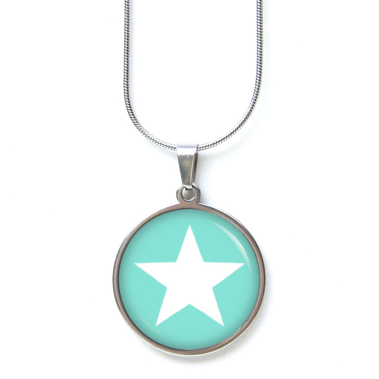 Ohrstecker, Ohrhänger, Clipse & Druckknopf – Motiv minttürkiser Stern – Schmuck aus Edelstahl Ohrstecker, Ohrhänger, Clipse & Druckknopf – Motiv minttürkiser Stern – Schmuck aus Edelstahl