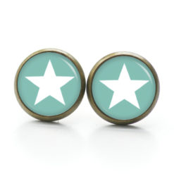 Ohrringe türkiser Stern - Edelstahl