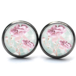 Ohrringe zart rosa Orchidee - Edelstahl