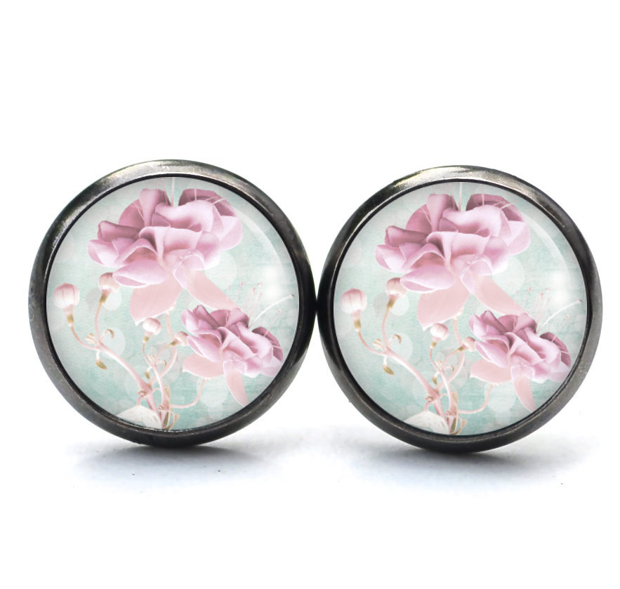Ohrstecker, Ohrhänger, Clipse & Druckknopf – Motiv zart rosa Orchidee – Schmuck aus Edelstahl Ohrstecker, Ohrhänger, Clipse & Druckknopf – Motiv zart rosa Orchidee – Schmuck aus Edelstahl