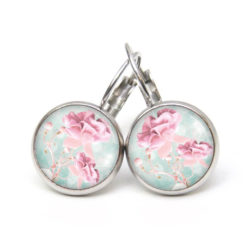 Ohrringe zart rosa Orchidee - Edelstahl