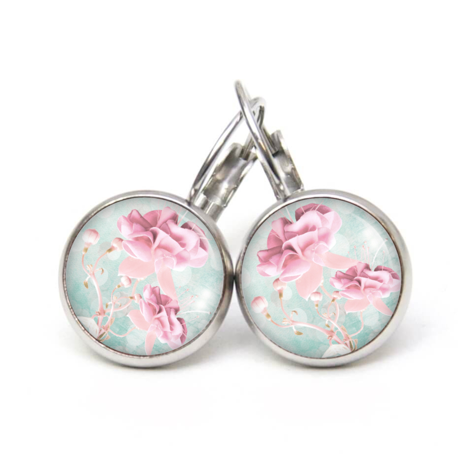 Ohrstecker, Ohrhänger, Clipse & Druckknopf – Motiv zart rosa Orchidee – Schmuck aus Edelstahl Ohrstecker, Ohrhänger, Clipse & Druckknopf – Motiv zart rosa Orchidee – Schmuck aus Edelstahl