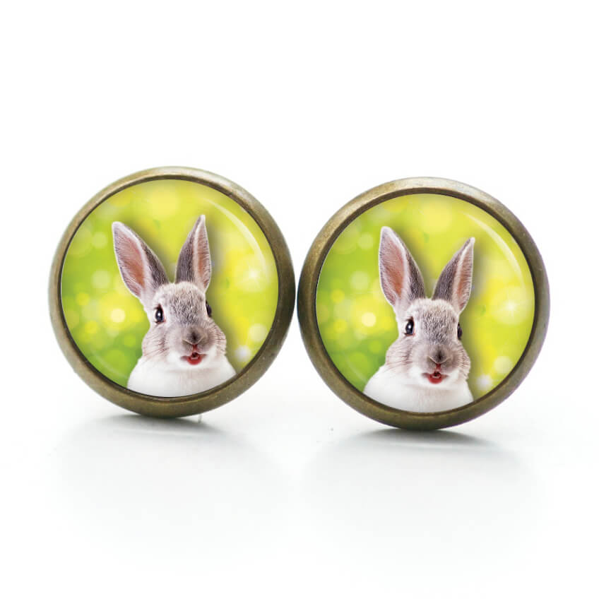 Ohrstecker, Ohrhänger, Clipse & Druckknopf – Motiv Osterhase Ostern weißer Hase – Schmuck aus Edelstahl Ohrstecker, Ohrhänger, Clipse & Druckknopf – Motiv Osterhase Ostern weißer Hase – Schmuck aus Edelstahl
