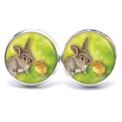 Druckknopf / Ohrstecker / Ohrhänger Osterhase Ostern Hase Kücken