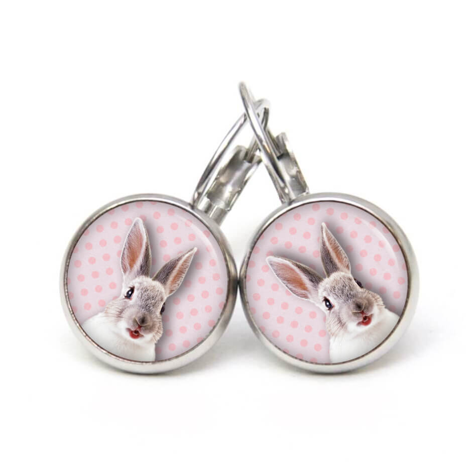 Ohrstecker, Ohrhänger, Clipse & Druckknopf – Motiv Osterhase Ostern rosa Hase – Schmuck aus Edelstahl Ohrstecker, Ohrhänger, Clipse & Druckknopf – Motiv Osterhase Ostern rosa Hase – Schmuck aus Edelstahl