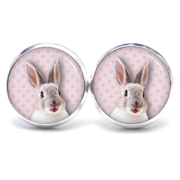 Ohrstecker, Ohrhänger, Clipse & Druckknopf – Motiv Osterhase Ostern rosa Hase – Schmuck aus Edelstahl Ohrstecker, Ohrhänger, Clipse & Druckknopf – Motiv Osterhase Ostern rosa Hase – Schmuck aus Edelstahl