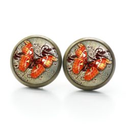 Ohrringe oranger Schmetterling - Edelstahl