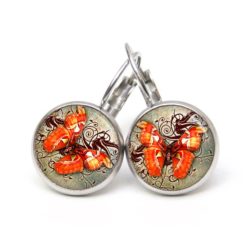 Ohrringe oranger Schmetterling - Edelstahl