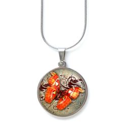 Kette oranger Schmetterling - Edelstahl