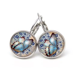 Ohrringe blauer Schmetterling - Edelstahl