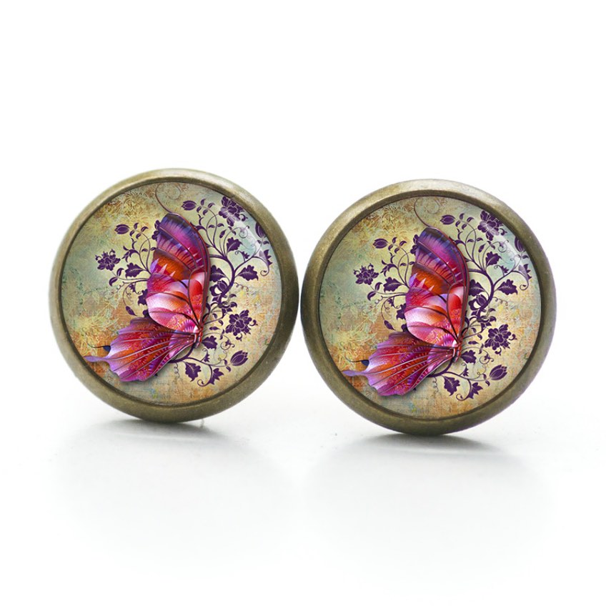 Ohrstecker, Ohrhänger, Clipse & Druckknopf – Motiv pinker Schmetterling – Schmuck aus Edelstahl Ohrstecker, Ohrhänger, Clipse & Druckknopf – Motiv pinker Schmetterling – Schmuck aus Edelstahl