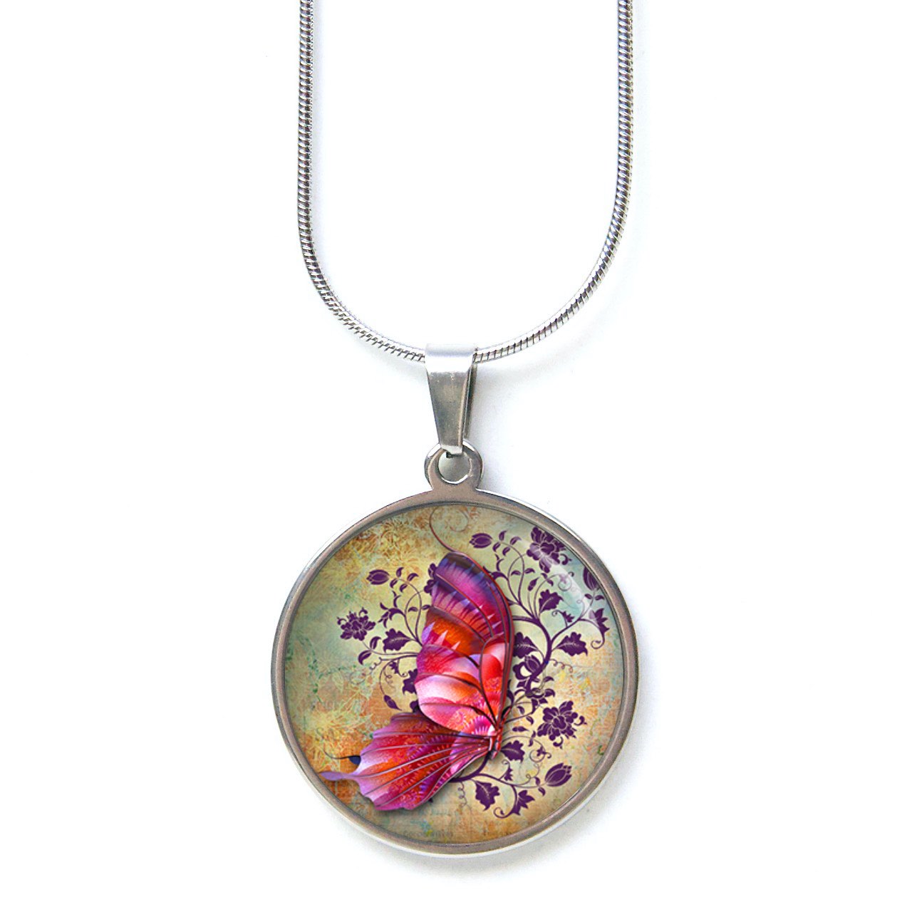 Ohrstecker, Ohrhänger, Clipse & Druckknopf – Motiv pinker Schmetterling – Schmuck aus Edelstahl Ohrstecker, Ohrhänger, Clipse & Druckknopf – Motiv pinker Schmetterling – Schmuck aus Edelstahl