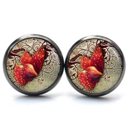 Ohrringe roter Schmetterling - Edelstahl