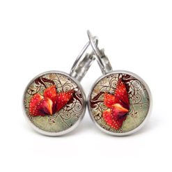 Ohrringe roter Schmetterling - Edelstahl