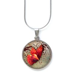 Kette roter Schmetterling - Edelstahl