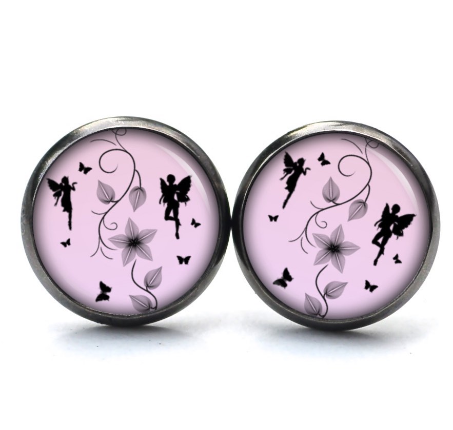 Druckknopf / Ohrstecker / Ohrhänger Elfen in rosa Druckknopf / Ohrstecker / Ohrhänger Elfen in rosa