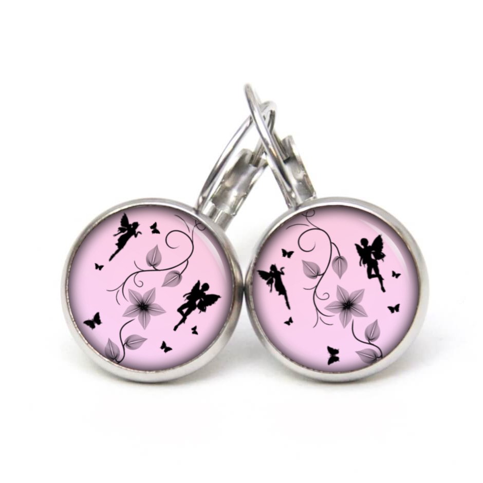 Druckknopf / Ohrstecker / Ohrhänger Elfen in rosa Druckknopf / Ohrstecker / Ohrhänger Elfen in rosa