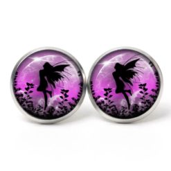 Druckknopf / Ohrstecker / Ohrhänger Elfen in violet