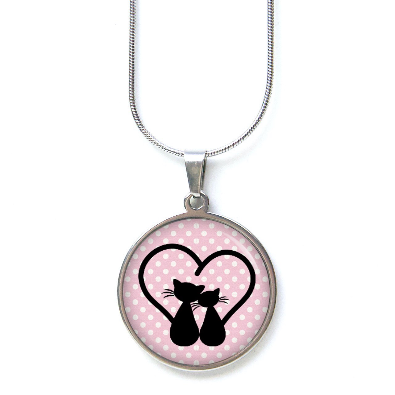 Ohrstecker, Ohrhänger, Clipse & Druckknopf – Motiv schwarze Katzen mit Herz – Schmuck aus Edelstahl Ohrstecker, Ohrhänger, Clipse & Druckknopf – Motiv schwarze Katzen mit Herz – Schmuck aus Edelstahl