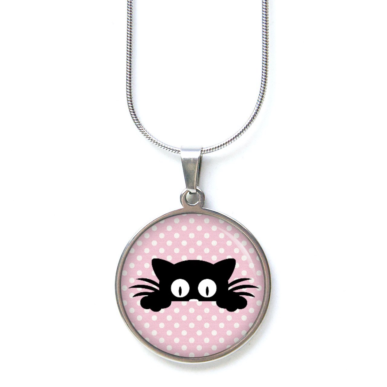 Ohrstecker, Ohrhänger, Clipse & Druckknopf – Motiv neugierige Katze – Schmuck aus Edelstahl Ohrstecker, Ohrhänger, Clipse & Druckknopf – Motiv neugierige Katze – Schmuck aus Edelstahl