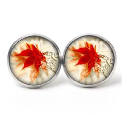 Ohrstecker, Ohrhänger, Clipse & Druckknopf – Motiv rotes Ahorn Blatt Herbst – Schmuck aus Edelstahl