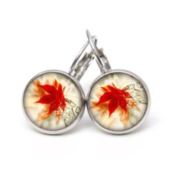 Ohrringe rotes Ahorn Blatt Herbst - Edelstahl