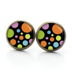 Druckknopf Ohrstecker Ohrhänger Punkte Tupfen bunt