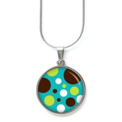 Druckknopf Ohrstecker Ohrhänger Punkte Tupfen türkis