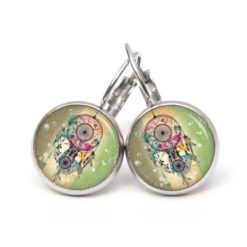 Druckknopf Ohrstecker Ohrhänger Clipse Traumfänger grün